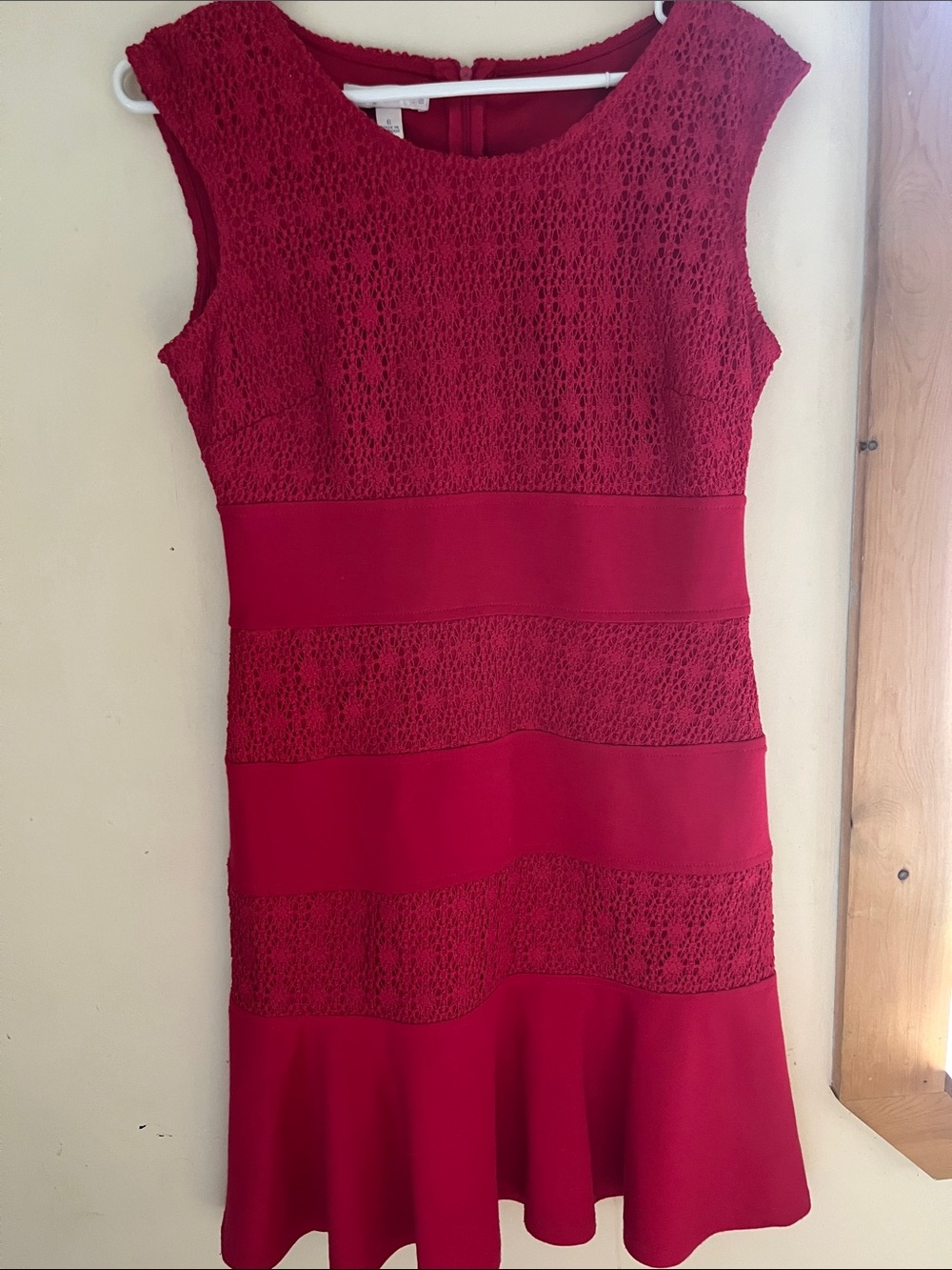 Women’s Red Tiered Fit-and-Flare Dress